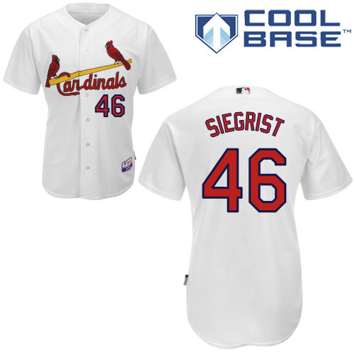 Kevin Siegrist #46 Youth Baseball Jersey-St Louis Cardinals Authentic Home White Cool Base MLB Jersey